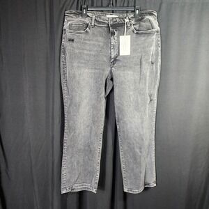 Flying Monkey Black Label Distressed Straight Leg Jeans Faded Black 22W NEW